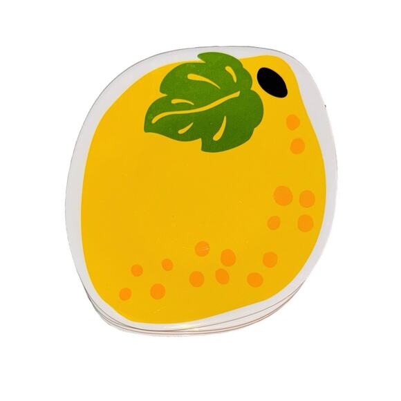 Set of 7 Lemon Shaped Melamine Plates Retro Fruit Summer Kitchen - Picture 1 of 4